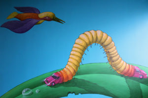 Detroit Z Garage Art - Interesni Kazni Caterpillar Bird