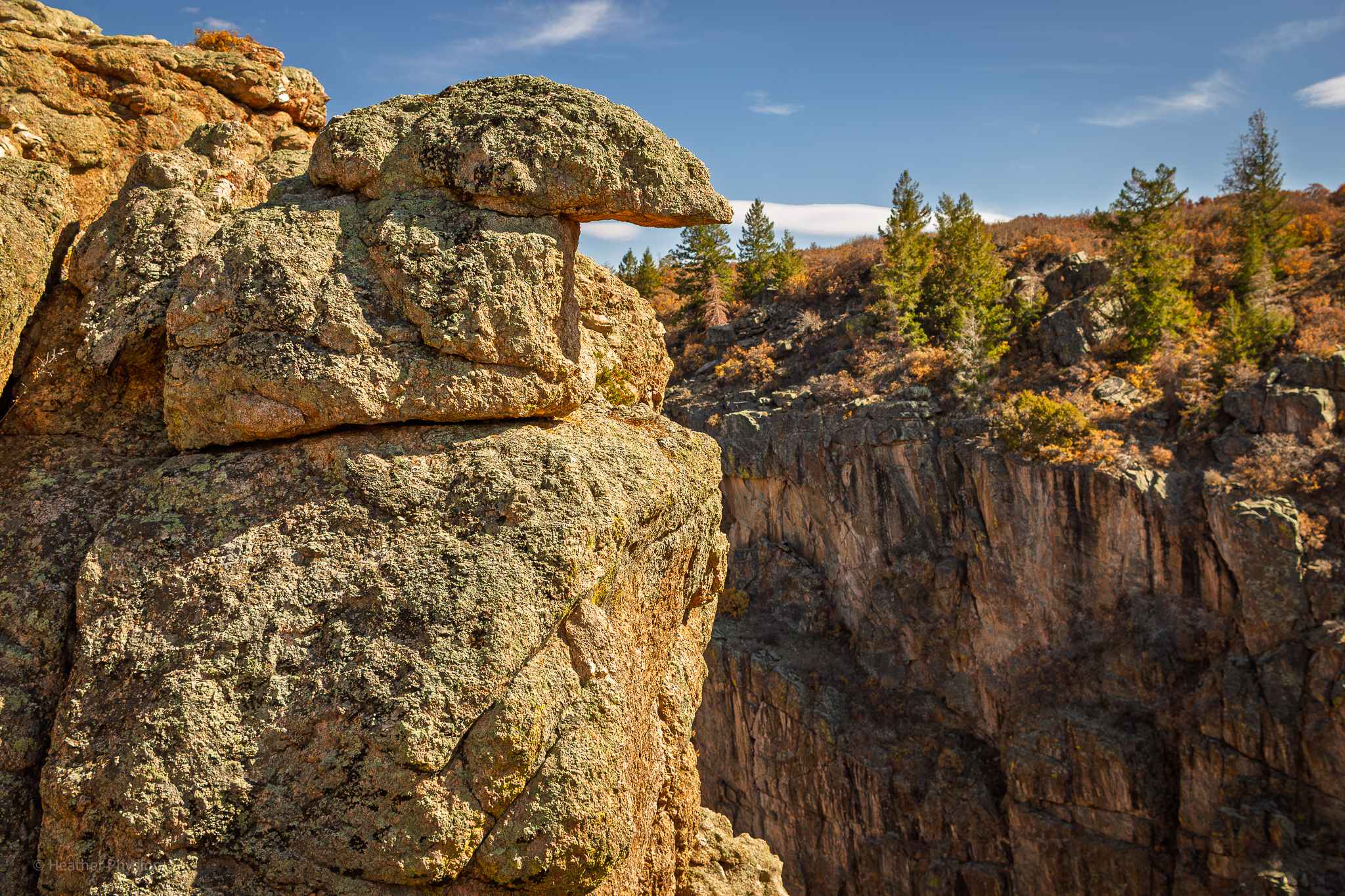 Balancing rock at the edge of the black canyon of the Gunnison