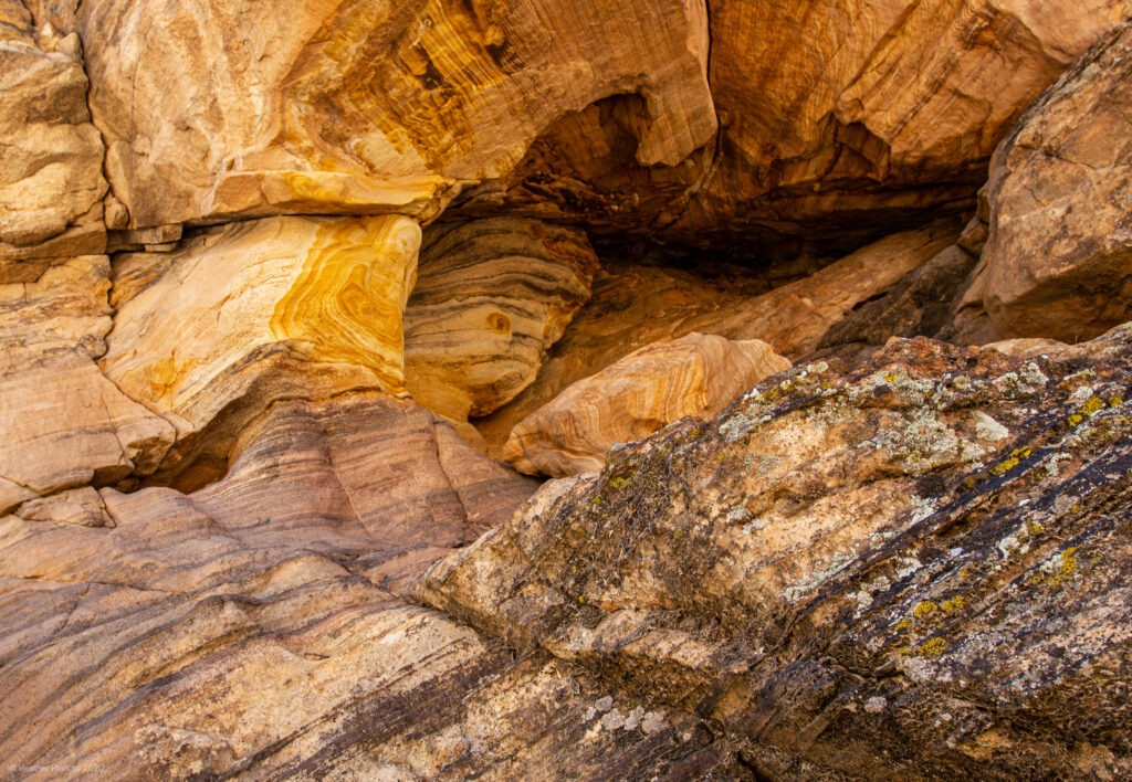 Yellow Stratified Sedimentary Rock in Capitol Reef National Park in Utah