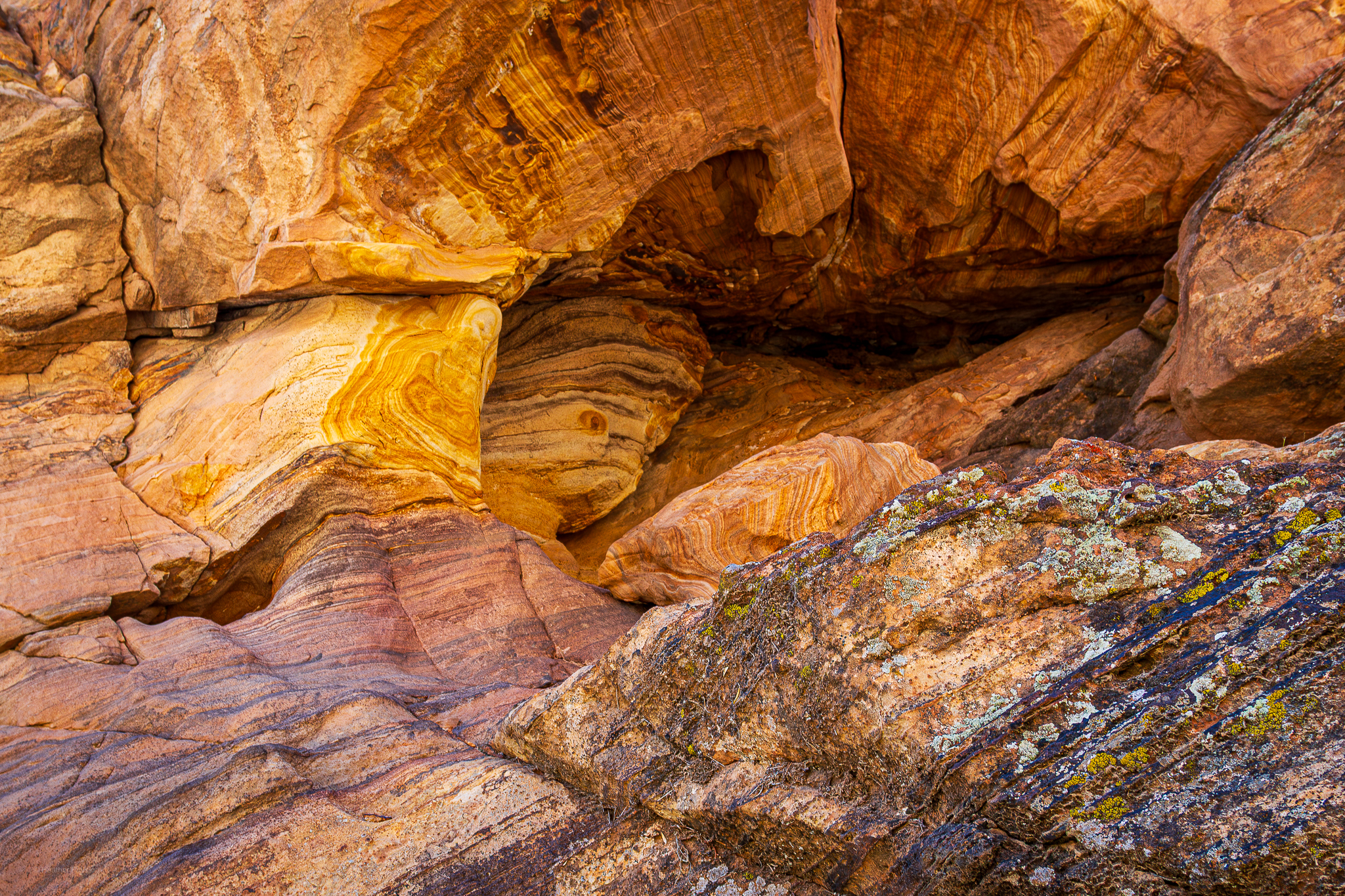 Yellow Stratified Sedimentary Rock in Capitol Reef National Park in Utah