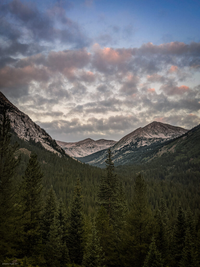 Sunset at the 2WD South Winfield Trail Campsite on Huron Peak in Colorado
