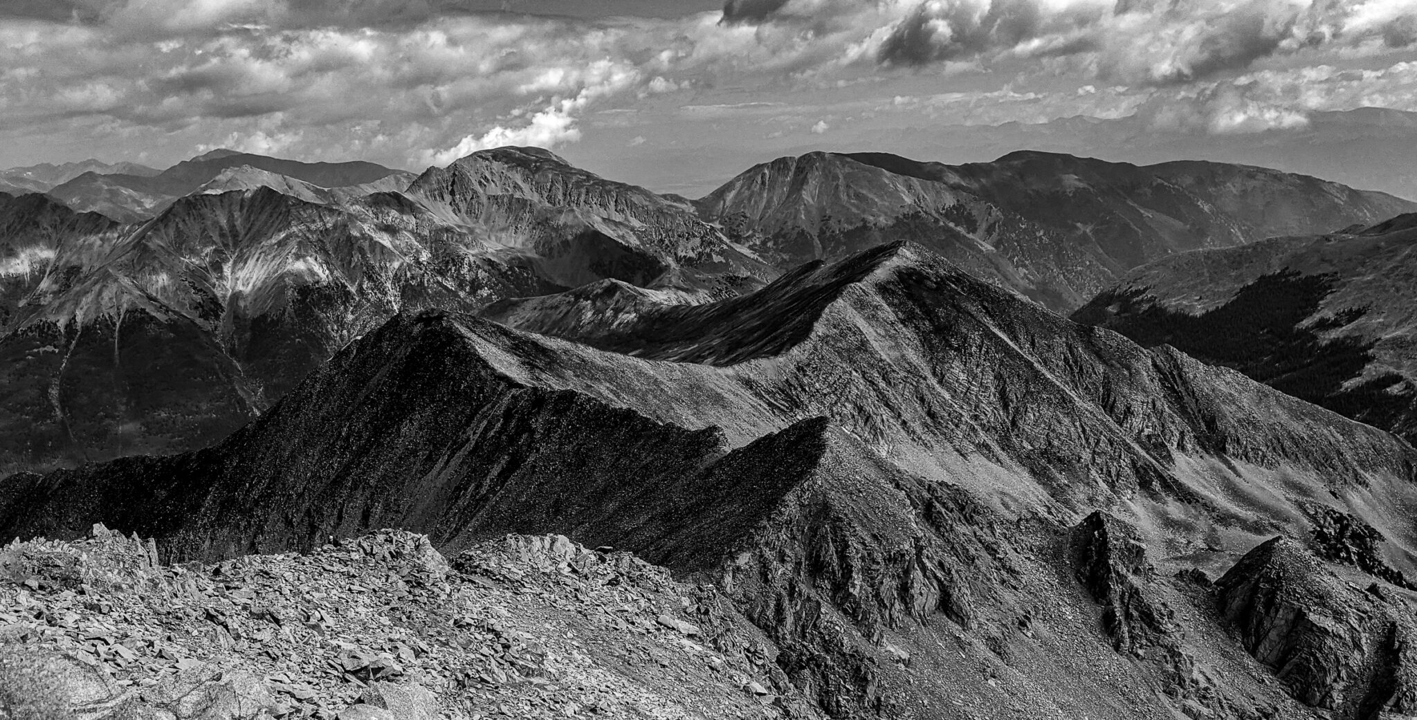 Huron Peak 14er Summit Saddle to Browns Peak in Colorado
