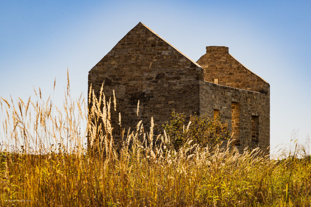 Allegawaho Memorial Heritage Park Historic Kaw Agency Building Ruins on the Flint Hills Trail Near Council Grove, Kansas