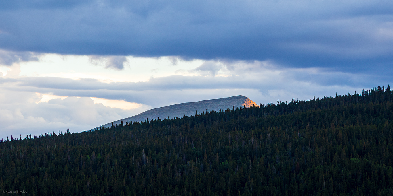 A hint of warm alpenglow on Quandary Peak in Colorado