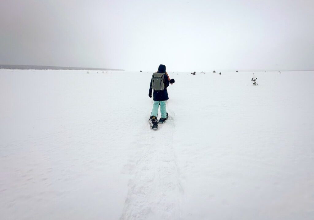 Snowshoeing at Point Mills Nature Area in the Keweenaw Peninsula